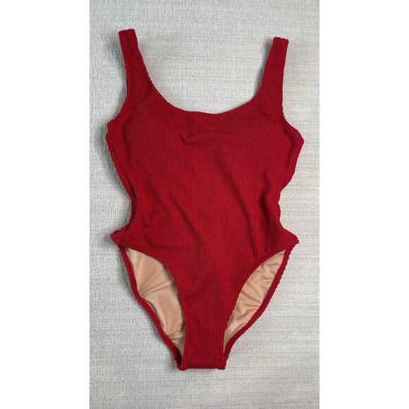 NWT J Crew Swimsuit Venetian Red Textured Scoopneck One Piece Swim Suit Size 8 - Picture 7 of 16